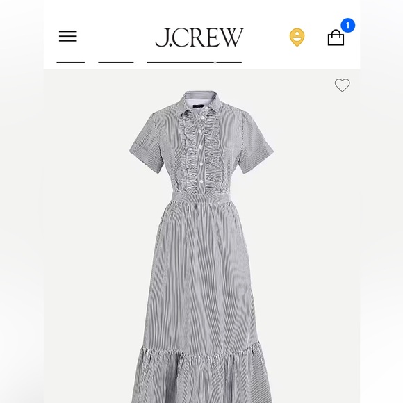 JCrew ruffled front midi dress size 8 - Picture 6 of 7